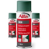 Alfa Lackspray 400 ml für Innen und Außen - Sprühlack zum Lackieren und Dekorieren, hohe Deckkraft Farbspray, Sprühdose, Made in Germany (12, RAL 6005 Moosgrün Hochglanz)