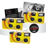 Einwegkamera-Bundle mit Novocolor APM401004 Einweg-Filmkameras mit 27 Belichtungen x3 und Clikoze Einweg-Fotografie-Tipps Karte