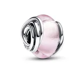 Pandora 793241C00 Charm Eingekreistes Pinkfarbenes Muranoglas