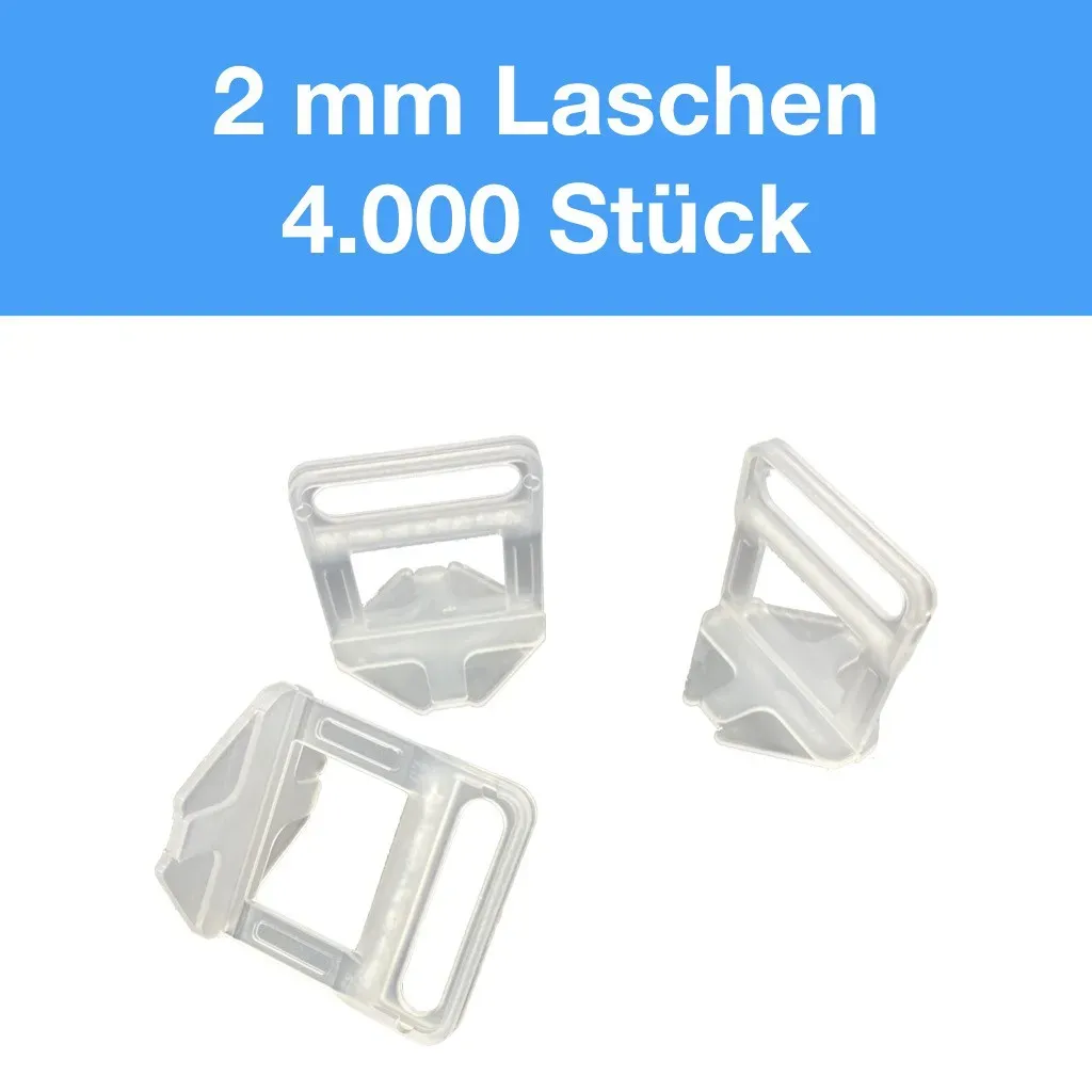 Verlegefix 4000 Laschen 2,0 mm Fliesen Nivelliersystem | 