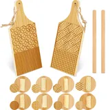 4 Stück Gnocchi Board Gnocchi Pasta Board Holz Gnocchi Board Gnocchi Maker Garganelli Pasta Board Set mit Rollen Pasta Making Tools für Pasta Maker Pasta Board Gnocchi Roller Küche Geschenkideen