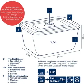 Kela Frischhaltedose rechteckig transparent 24,0 x 18,0 x 11,0 cm 2,5 l