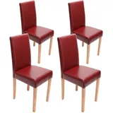 Mendler Esszimmerstuhl Littau Leder rot 4er Set
