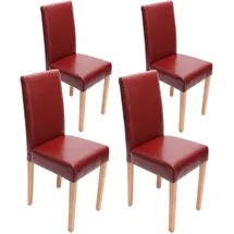 Mendler Esszimmerstuhl Littau Leder rot 4er Set