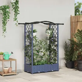 vidaXL Hochbeet mit Rankgitter und Dach 124 x 40 x 125 cm Grau