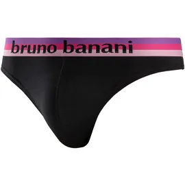 bruno banani String (Packung, 5% St.), mit Streifen Logo Webbund Gr. XXL, schwarz-blau, schwarz-pink, schwarz-mint, schwarz-gelb, schwarz-grau, , 25463552-XXL