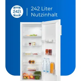 Exquisit KS320-V-H-040E Kühlschrank (242 l, 1426 mm hoch, Weiß)
