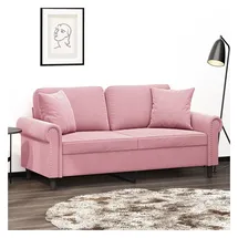 vidaXL 2-Sitzer-Sofa mit Zierkissen Rosa 140 cm Samt
