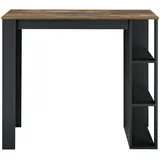 [en.casa] Bartisch Danderyd 120 x 60 x 106 cm Schwarz/Eiche, dunkel