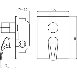 NOVASERVIS Metalia 57 Unterputzarmatur Grau 57050R,0