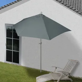 MCW Sonnenschirm halbrund Lorca, Halbschirm Balkonschirm, UV 50+ Polyester/Alu 3kg & Sichtschutz, Sonnenschirme