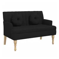 VidaXL Sitzbank mit Kissen Schwarz 113x64,5x75,5 cm Stoff