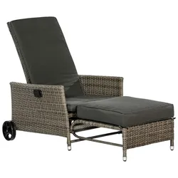Gartensessel »Komfort Deckchair«, (4-tlg.), Stahl/Kunststoff, inkl. Auflagen, grau, , 14198804-0