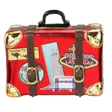 Inges Glas Christbaumschmuck Koffer Weltreise Glas 8,5 cm bunt