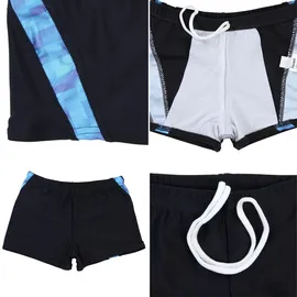 Aquarti Badehose Jungen Schwimmhose Schwarz/Blau 164