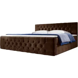 luxusbetten24 Boxspringbett Velutto mit Stauraum H3 (70-100kg) - Braun