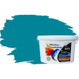 RyFo Colors Silikonharz Fassadenfarbe Lotuseffekt Trend Opal 10l - bunte Fassadenfarbe, weitere Blau Farbtöne und Größen erhältlich, Deckkraft Klasse 1