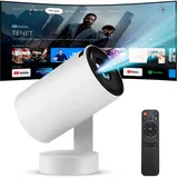 Beamer Mini Projektor Unterstützt WiFi Drahtlose Verbindung Smart TV Auto Trapezkorrektur 180° Drehung Tragbares Gerät für Heimkino und Outdoor