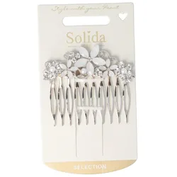 Einsteckkamm silber Blume