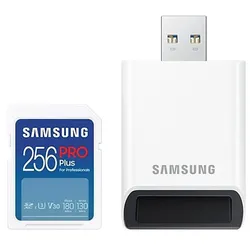 Samsung PRO Plus SDXC-Karte 256 GB UHS-I + Full-Size-SD-Leser (2023)