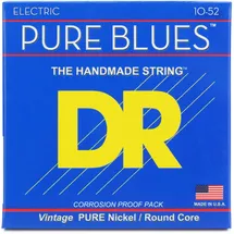 DR Strings Pure Blues (PHR-10/52) – Saiten E-Gitarre, Pure Nickel, Round Core, Medium/Heavy 10-52 - Handgefertigt in den USA