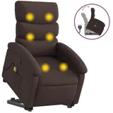 vidaXL Massagesessel mit Aufstehhilfe Dunkelbraun Stoff
