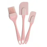 TOP-MAX 3-teiliges Silikon-Backwerkzeug-Set, Pfannenwender, Silikonspatel zum Backen, Kochen, Mischen, antihaftbeschichtet, für Kuchen, Creme, Butter, Backwerkzeuge für Küche, Pink