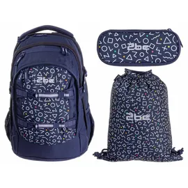 2be Schulranzen-Set 4-tlg. blau