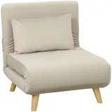 MODFU Schlafsessel Klappsessel mit Bettfunktion 72x78x79 cm in Beige mit verstellbarer Rückenlehne und Zierkissen