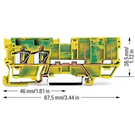 WAGO 769-217 Basisklemme 5mm Zugfeder Belegung: PE Grün, Gelb 50St.