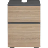 Home Affaire Waschbeckenunterschrank HOME AFFAIRE "Wisla", grau (anthrazit, eichefarben sonoma), B:40cm H:55cm T:35cm, Spanplatte, Schränke, Waschbeckenunterschrank, Siphonausschnitt, Breite 40 cm, Höhe 55 cm