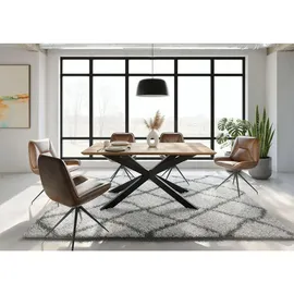 MASSIVMOEBEL24.DE Mango 180 x 76 x 90 cm natur lackiert/schwarz