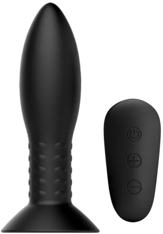 MR PLAY - Plug mit rotierenden Bällen und Fernbedienung Schwarz