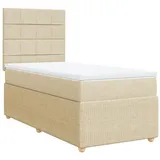 vidaXL Boxspringbett mit Matratze Creme 80x200 cm Stoff