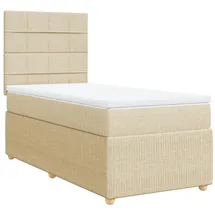 vidaXL Boxspringbett mit Matratze Creme 80x200 cm Stoff