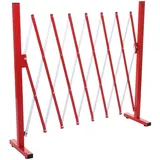 Mendler Absperrgitter HWC-B34, Scherengitter Zaun Schutzgitter ausziehbar, Alu rot-weiß ~ Höhe 103cm, Breite 28-200cm