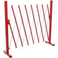 Mendler Absperrgitter HWC-B34, Scherengitter Zaun Schutzgitter ausziehbar, Alu rot-weiß ~ Höhe 103cm, Breite 28-200cm