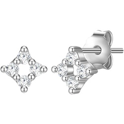 Glanzstücke München Ohrstecker Quadrat Sterling Silber Zirkonia in Silber Ohrringe   Damen 