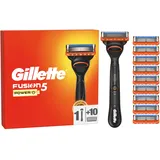 Gillette Fusion 5 Power Bartschneider für Herren, Rasierklingen, 1 Griff und 9 Rasierklingen mit 5 Klingen, für schwierige Bereiche