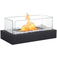 ZMH Tischkamin, Schwarz, Metall, Rechteckig, 18x15x35 cm, Kleinmöbel, Kamine & Zubehör, Kaminöfen