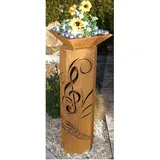 JH-Metalldesign 8-Eck Säule La Traviata + Schale Classic Edelrost Rost Metall Gartendeko Garten Stele