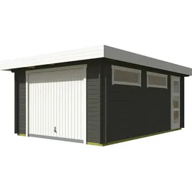Nordic Holz Garage Pultdach Canberra 4,22 x 6,00 m grün lasiert
