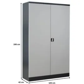 Proregal Bee Aktenschrank 195 x 120 x 42 cm Anthrazit-Grau