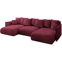 altdecor Ecksofa Samt 6-Sitzer Bordeauxrot