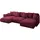 altdecor Ecksofa Samt 6-Sitzer Bordeauxrot