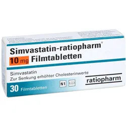 SIMVASTATIN-ratiopharm 10 mg Filmtabletten 30 St
