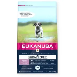 Eukanuba Getreidefreies Hundefutter mit Meeresfisch für große Rassen - Trockenfutter ohne Getreide für Junior Hunde, 3 kg