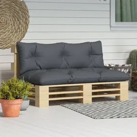 Outsunny Sitzkissen,, Dunkelgrau, Kunststoff, 60x15x120 cm, Outdoor-Kissen, Outdoor-Sitzkissen