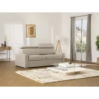 DUNLOPILLO Schlafsofa 4-Sitzer - Liegfläche mit Lattenrost: 160 cm - Matratze: 22 cm mit Memory Schaum - Stoff - Beige - VIZIR