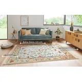Nouristan Teppich »Orient Flowers«, rechteckig, 5 mm Höhe, Kurzflor mit Fransen, Orient, Wohnzimmer, Schlafzimmer, Esszimmer NOURISTAN beige/creme B: cm 1 St.